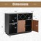 Costway Industrial Wine Bar Cabinet Sideboard Buffet with Glass Holder & Adjustable Shelf